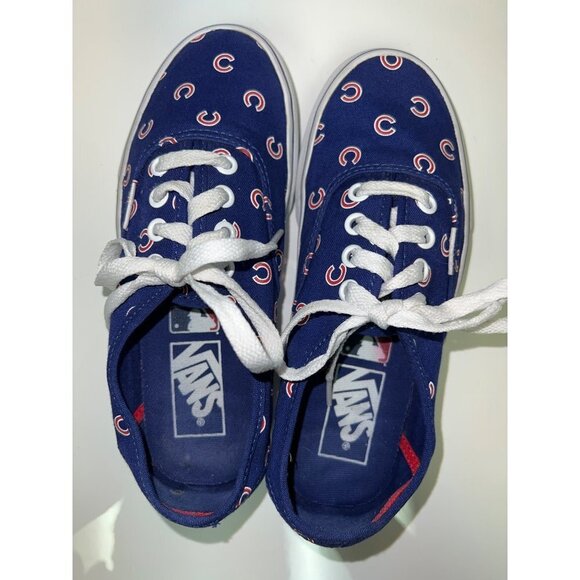 Vans Authentic Chicago Cubs Blue Red MLB Low Shaft Sneakers Men's 4 Women's 5.5 - Picture 7 of 9